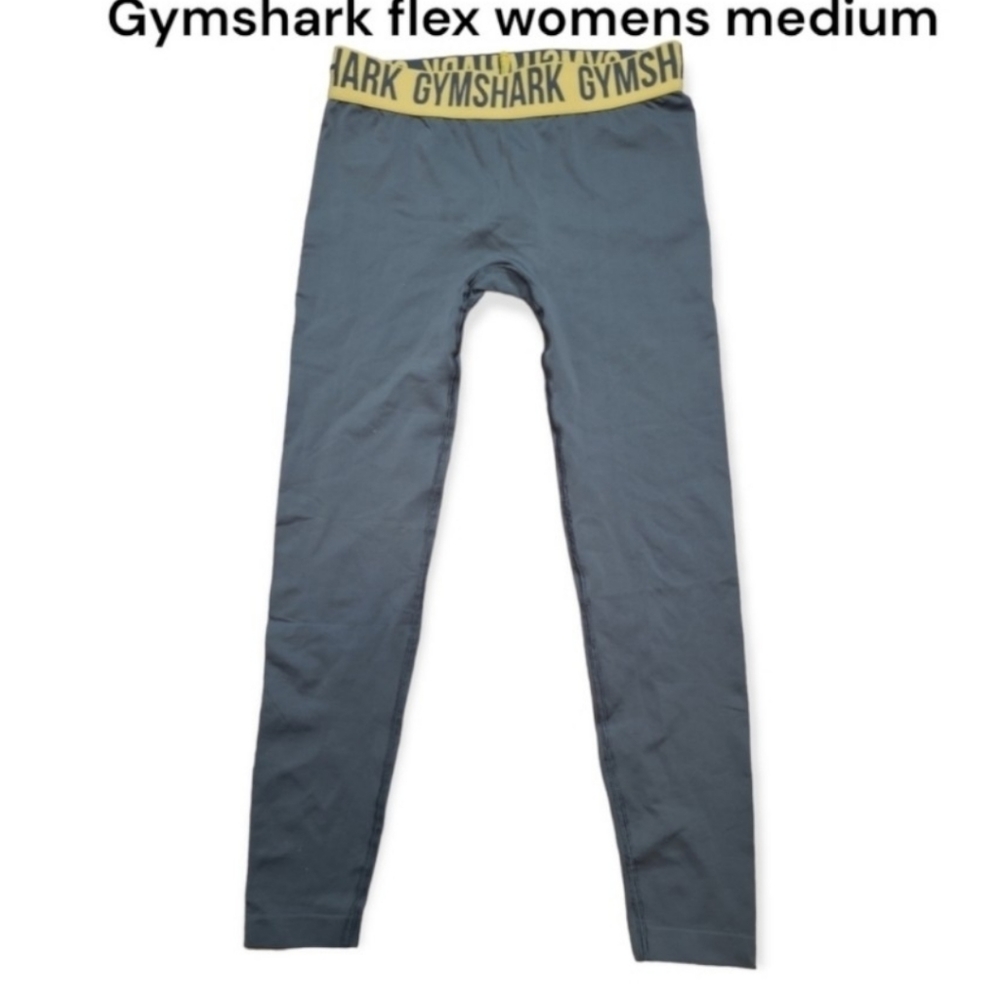 Gymshark flex tights ankle crop Grey yellow waistband Active leggings women's M